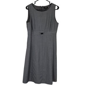 Tahari Arthur S. Levine Gray Sleeveless Office Knee Length Sheath Dress Size 10